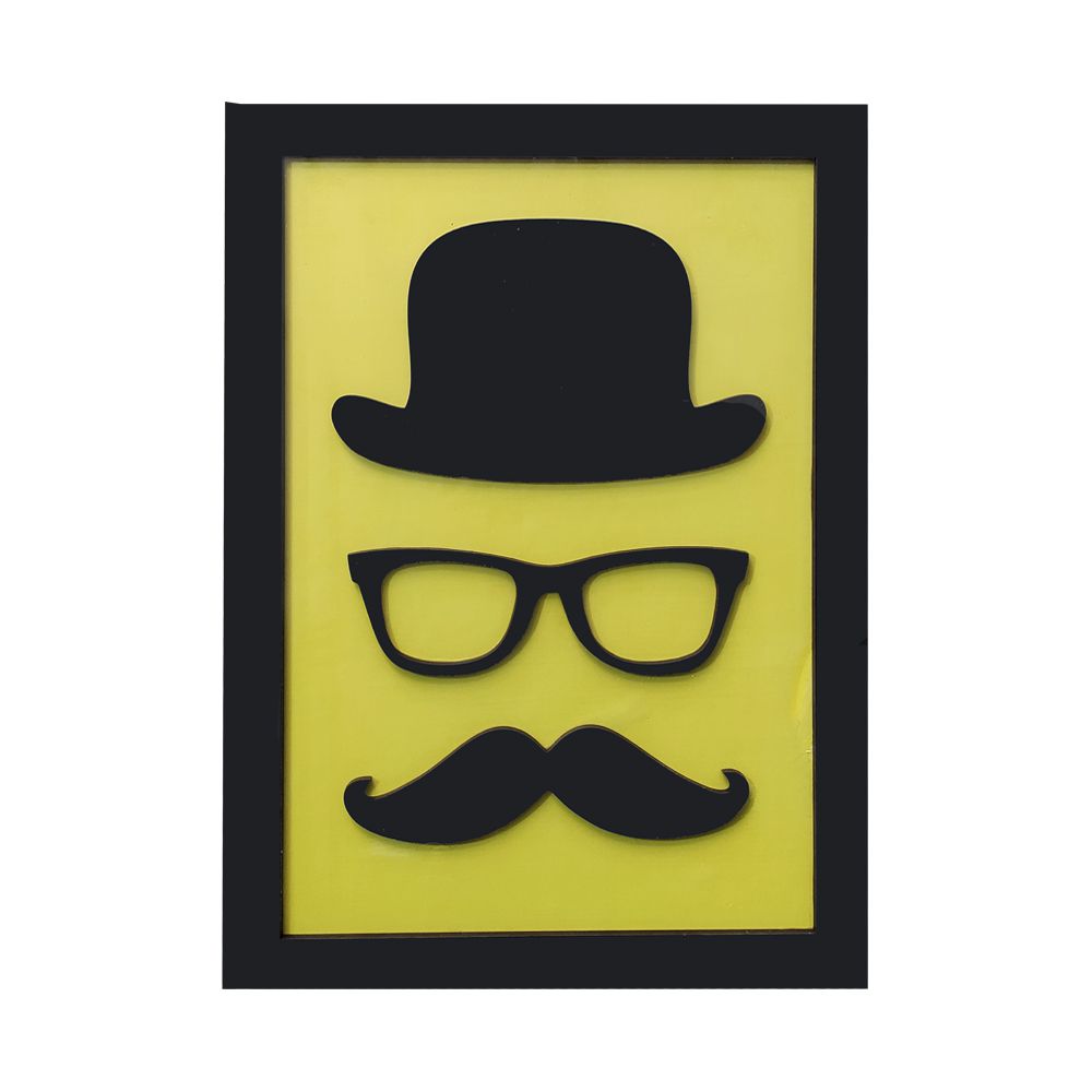 Quadro Decorativo ''Chapeu &amp; Bigode'' 40x30  - D'Rossi