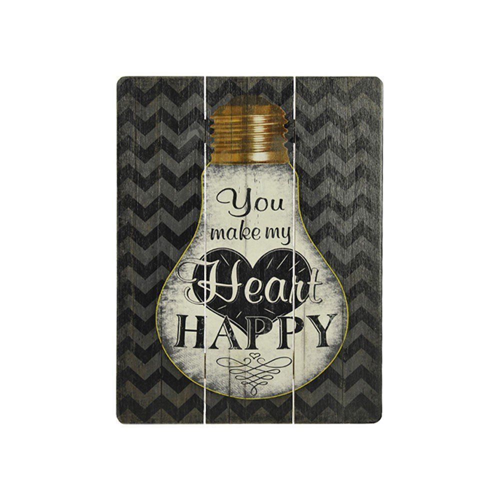 Quadro Decorativo MDF Colorido 30x40 Happy - D'Rossi