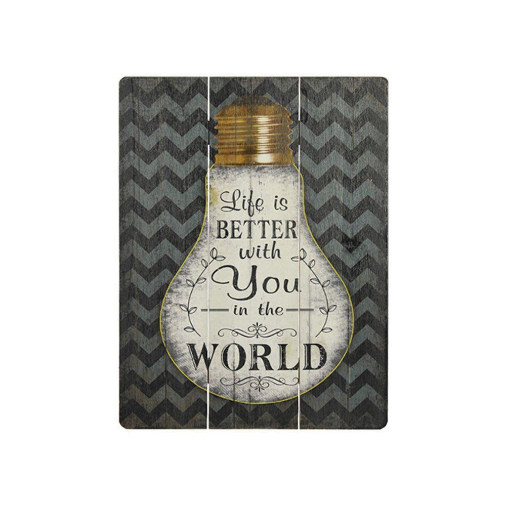 Quadro Decorativo MDF Colorido 30x40 Life is Better- D'Rossi