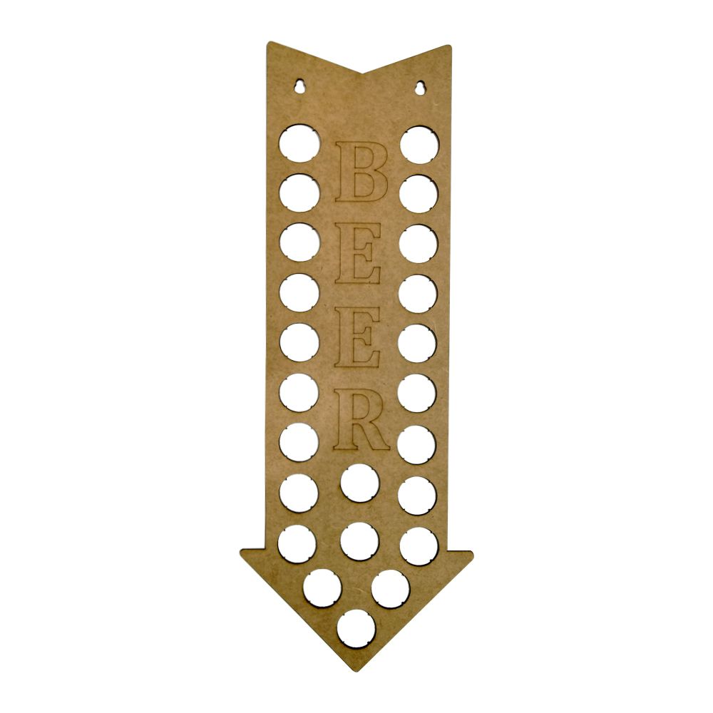 Quadro Decorativo Porta Tampinhas MDF Cru 50x18 Seta Beer - D'Rossi
