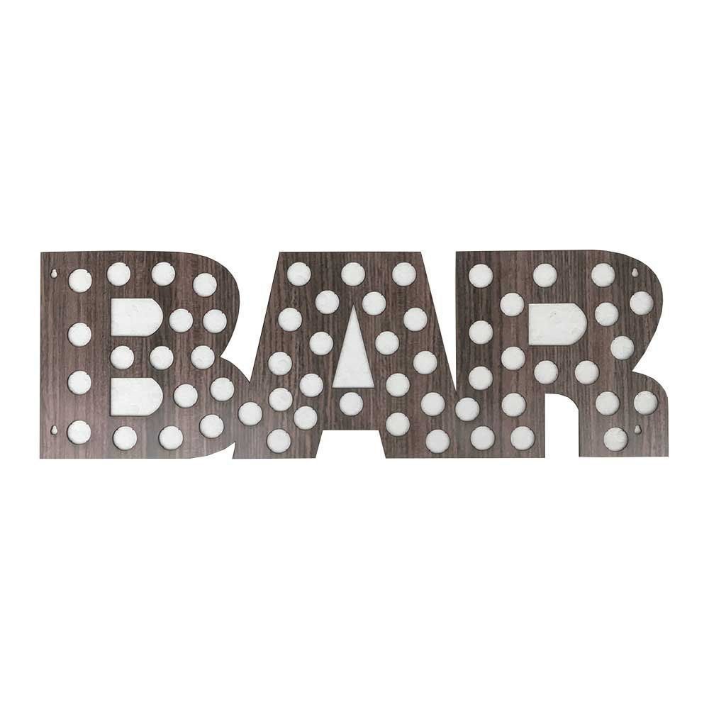 Quadro Decorativo Porta Tampinhas MDF Madeira Vertical 20x60 BAR - D'Rossi