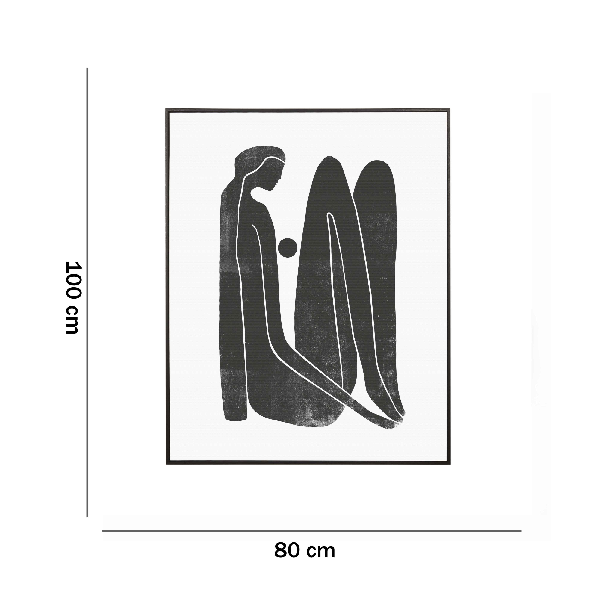 Quadro Decorativo em Canvas Desenho Preto Mulher Sentada 100x80 cm - D'Rossi