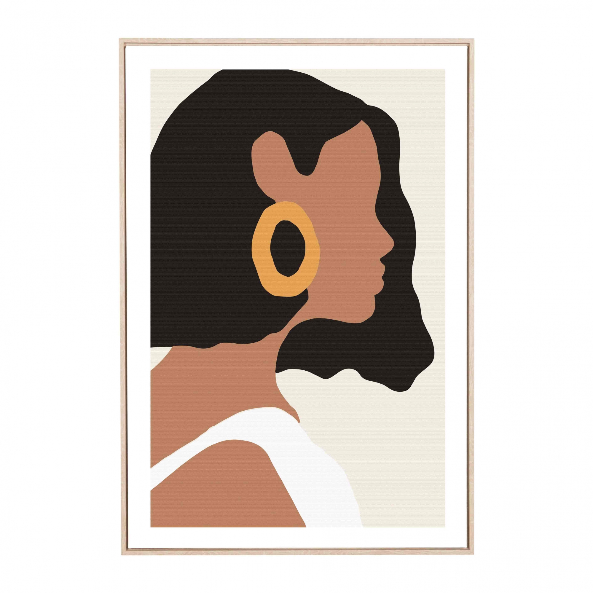 Quadro Decorativo em Canvas Desenho Rosto Mulher 80x55 cm - D'Rossi