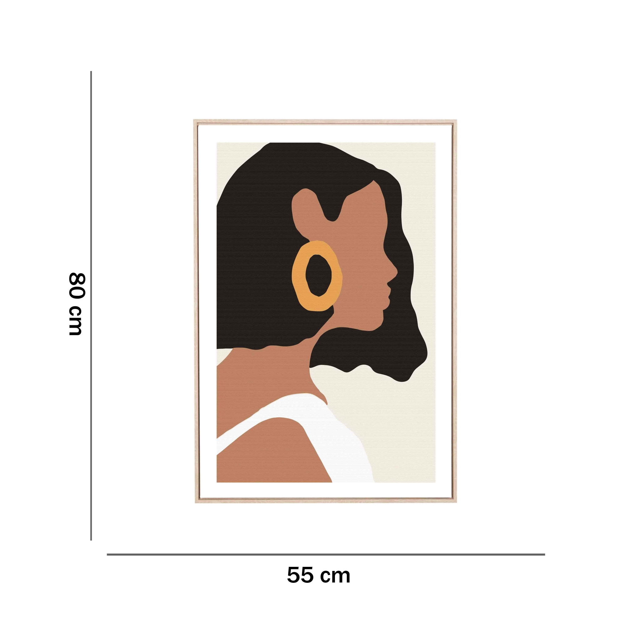 Quadro Decorativo em Canvas Desenho Rosto Mulher 80x55 cm - D'Rossi