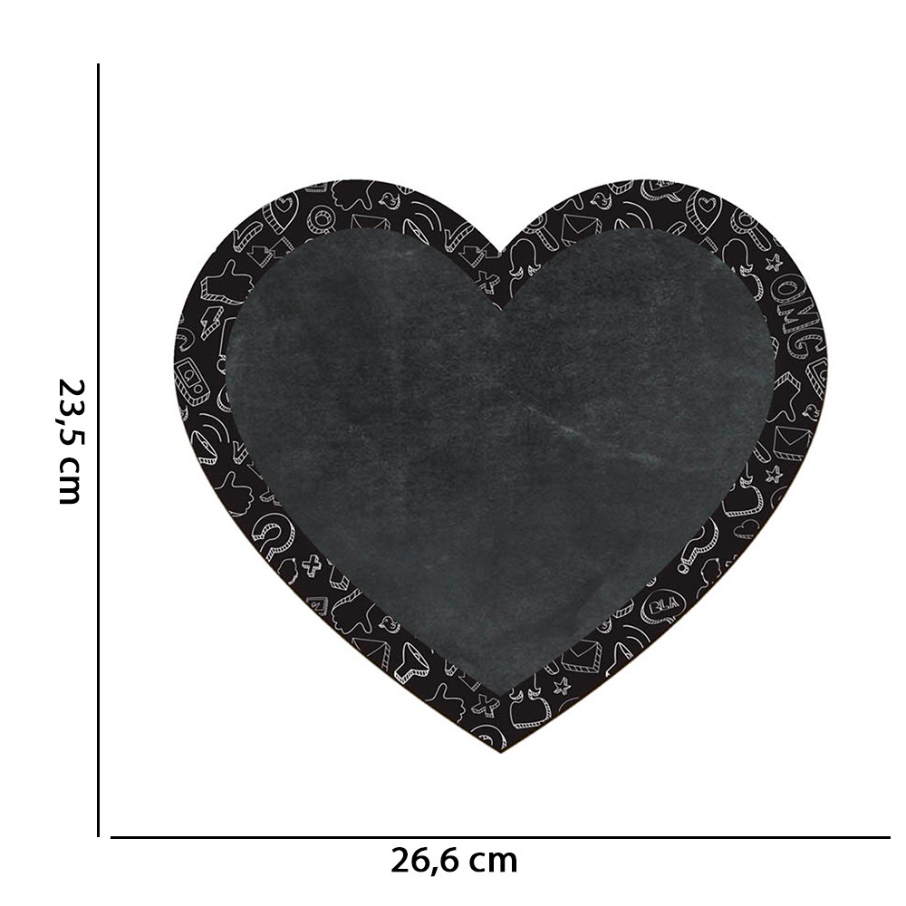 Quadro Lousa Decorativo "Coração" D'Rossi