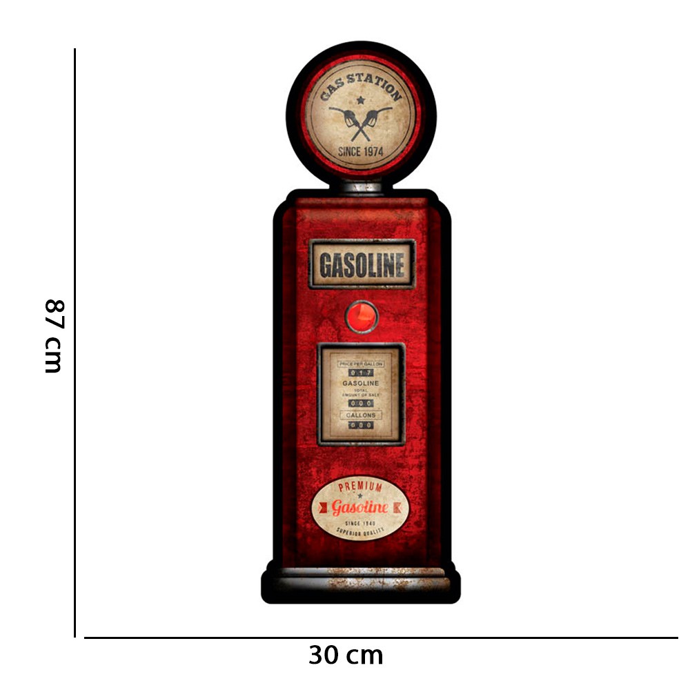 Quadro Placa Decorativa Bomba de Gasolina 87 x 30 cm D'Rossi