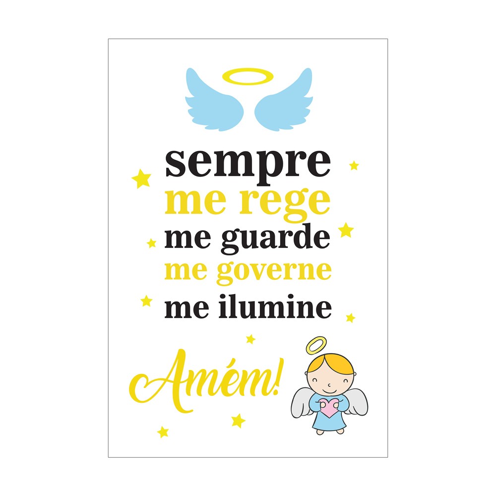 Quadro Placa Decorativa Infantil Anjinho D'Rossi