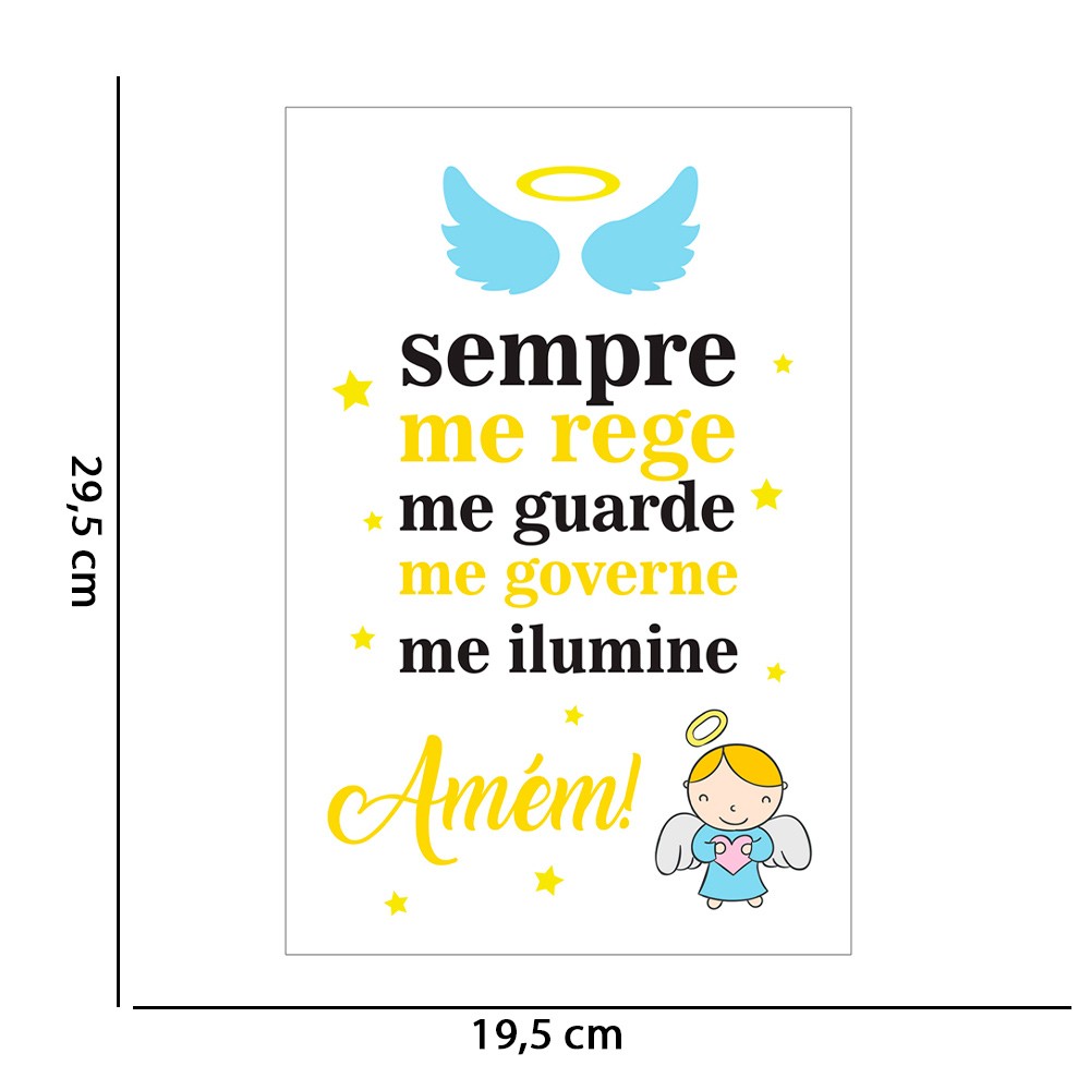 Quadro Placa Decorativa Infantil Anjinho D'Rossi