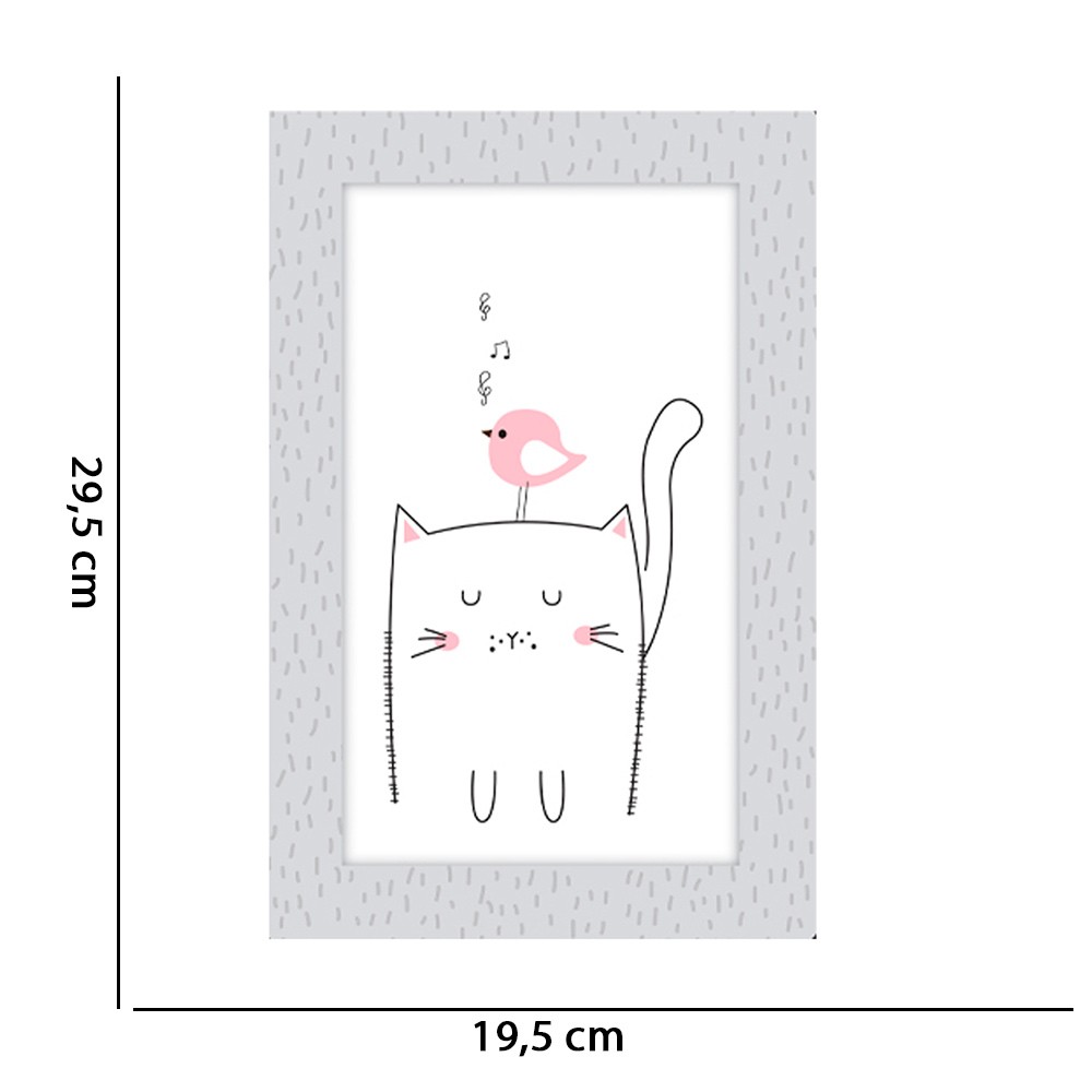 Quadro Placa Decorativa Infantil Gato D'Rossi