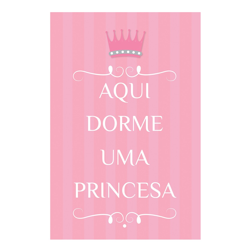 Quadro Placa Decorativa Infantil Princesa D'Rossi