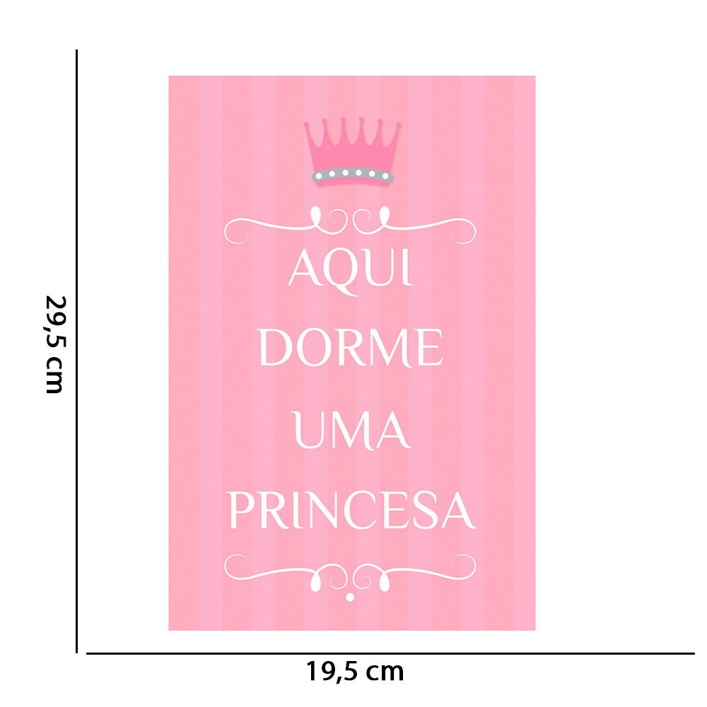 Quadro Placa Decorativa Infantil Princesa D'Rossi