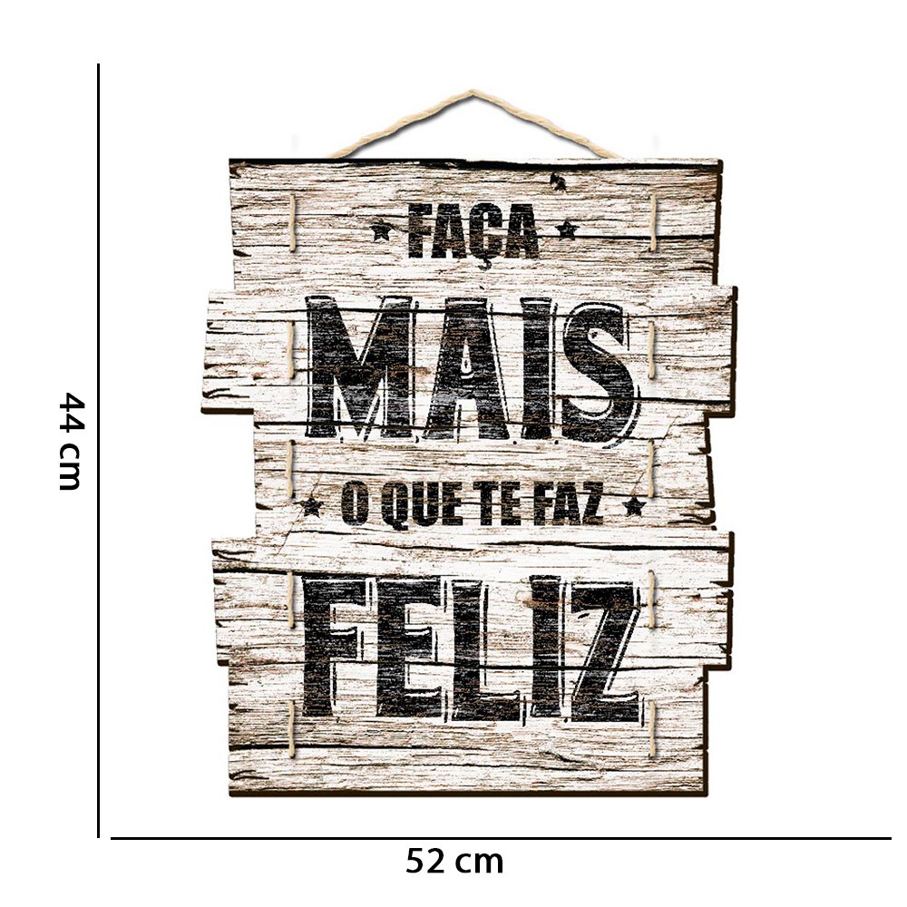 Quadro Placa Decorativa Madeira Ripas Frases D'Rossi