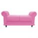 Recamier Barcelona Namoradeira Calçadeira Suede Rosa Bebê com strass D'Rossi