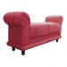 Recamier Barcelona Namoradeira Calçadeira Suede Rose com strass D'Rossi
