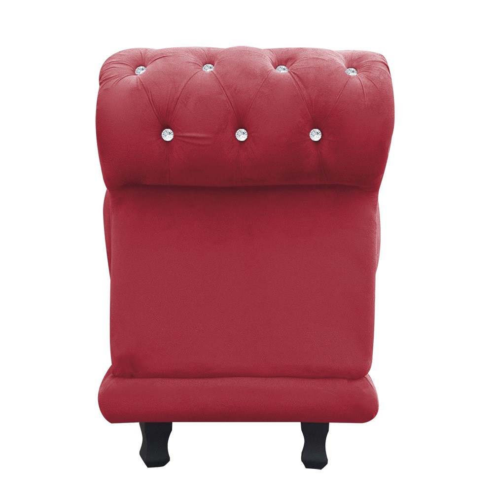 Recamier Barcelona Namoradeira Calçadeira Suede Rose com strass D'Rossi