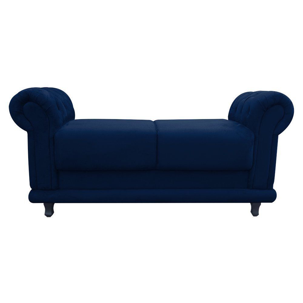 Recamier Barcelona Namoradeira Suede Azul Marinho - D'Rossi