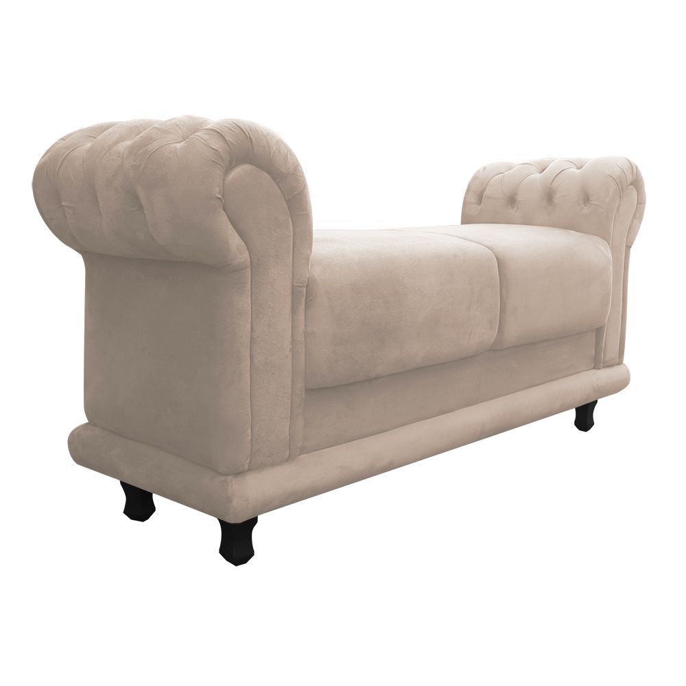 Recamier Barcelona Namoradeira Suede Bege - D'Rossi