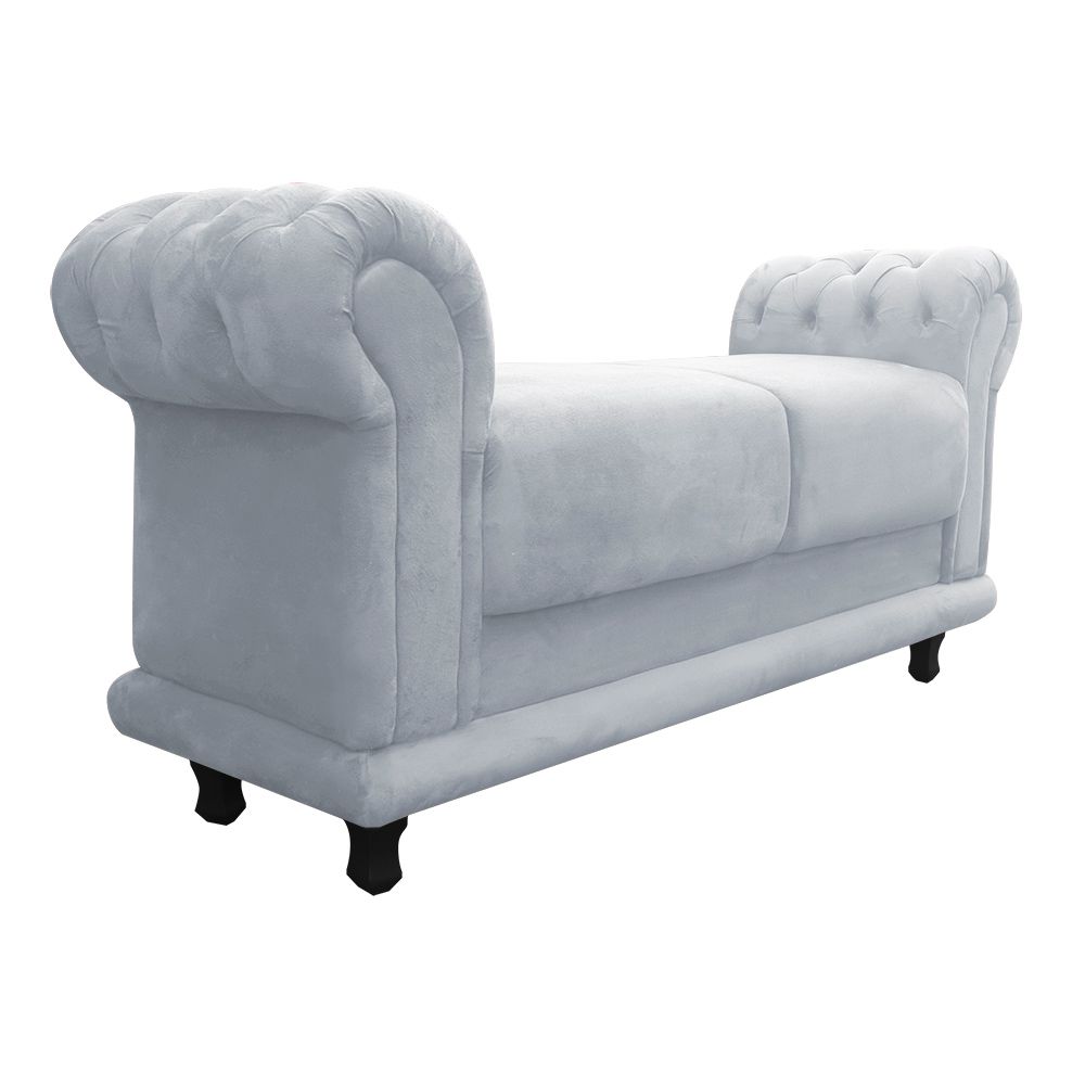 Recamier Barcelona Namoradeira Suede Cinza - D'Rossi