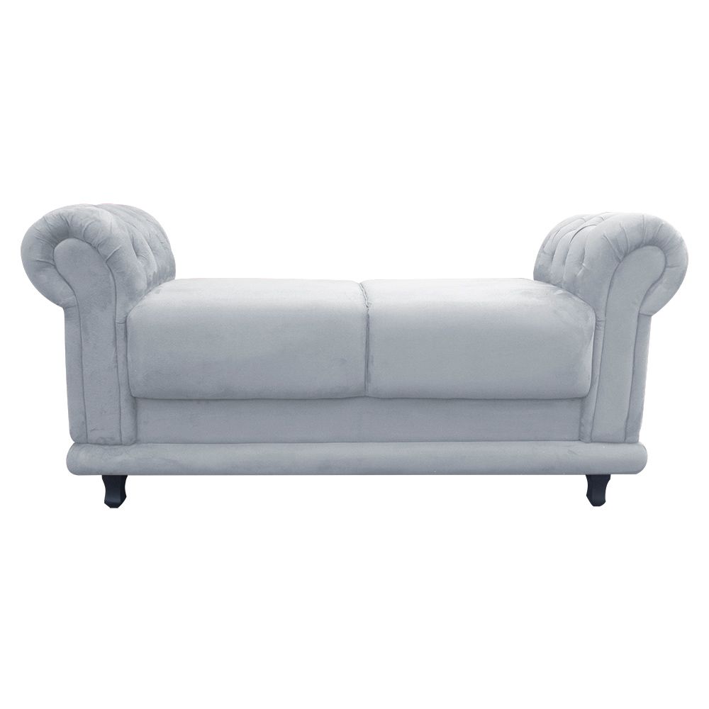 Recamier Barcelona Namoradeira Suede Cinza - D'Rossi