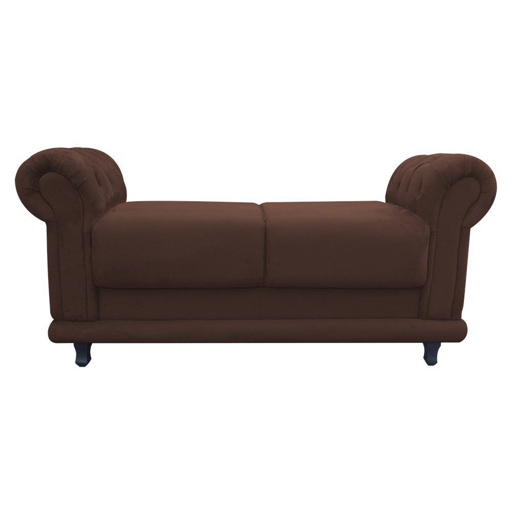 Recamier Barcelona Namoradeira Suede Marrom - D'Rossi