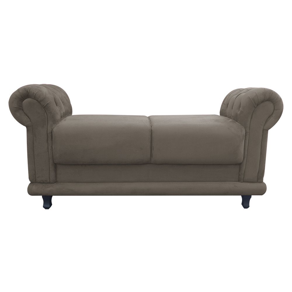 Recamier Barcelona Namoradeira Suede Marrom Rato - D'Rossi
