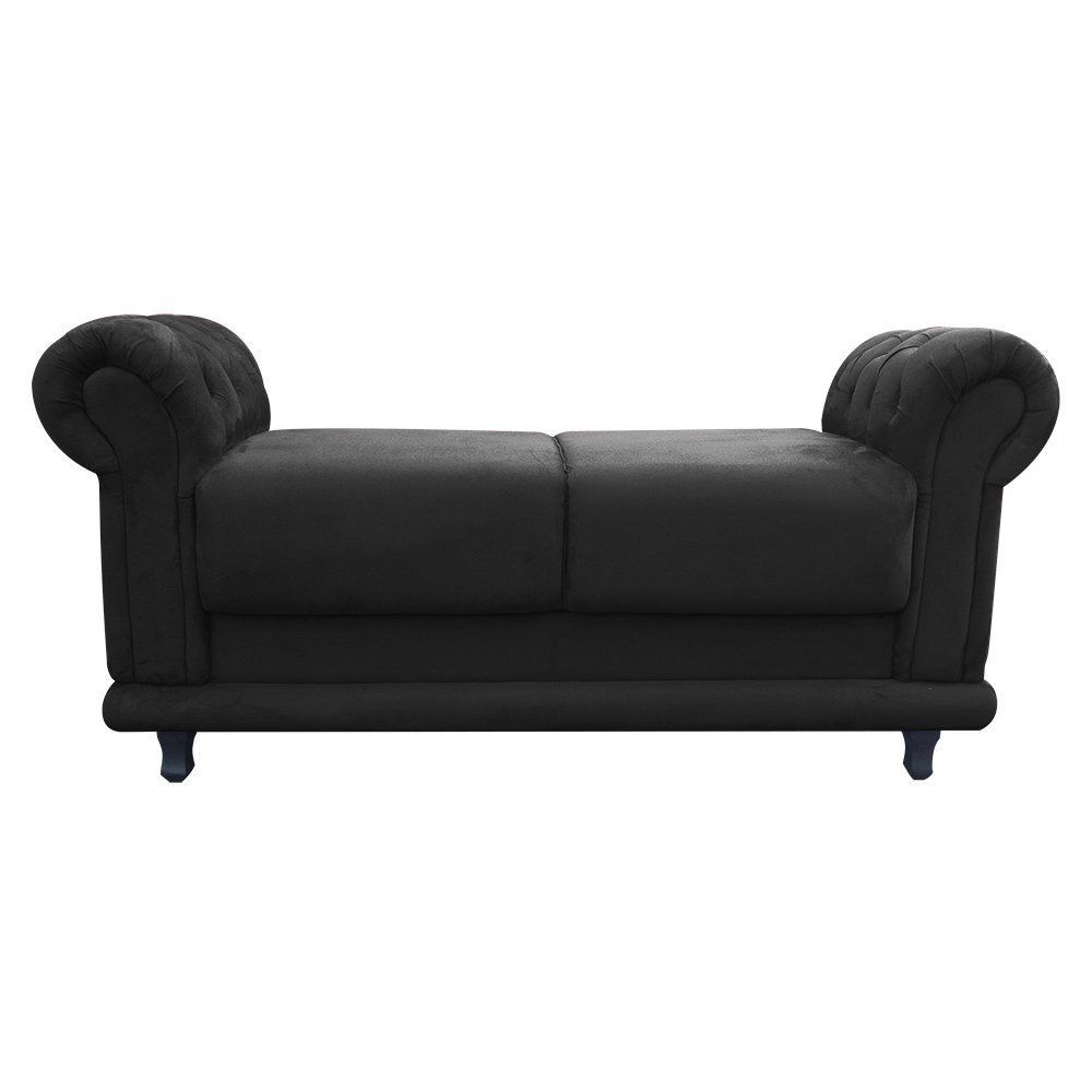 Recamier Barcelona Namoradeira Suede Preto - D'Rossi
