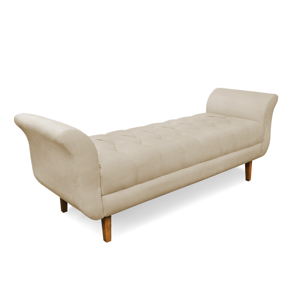 Recamier Olinda Suede 160 cm Pés Chanfrado Castanhos - D'Rossi