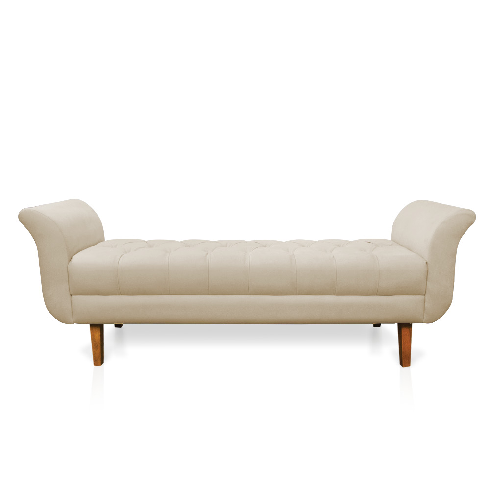 Recamier Olinda Suede 160 cm Pés Chanfrado Castanhos - D'Rossi