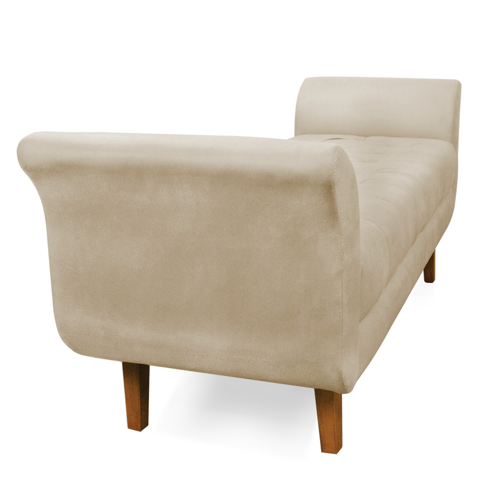 Recamier Olinda Suede 160 cm Pés Chanfrado Castanhos - D'Rossi