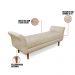 Recamier Olinda Suede 160 cm Pés Chanfrado Castanhos - D'Rossi