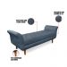 Recamier Olinda Suede Azul Marinho 160 cm Pés Chanfrado Castanhos - D'Rossi