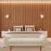Recamier Olinda Suede Bege 160 cm Pés Chanfrado Castanhos - D'Rossi