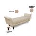 Recamier Olinda Suede Bege 160 cm Pés Torneados Tabaco - D'Rossi