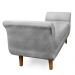 Recamier Olinda Suede Cinza 160 cm Pés Chanfrado Castanhos - D'Rossi