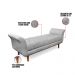 Recamier Olinda Suede Cinza 160 cm Pés Chanfrado Castanhos - D'Rossi