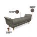 Recamier Olinda Suede Grafite 160 cm Pés Chanfrado Castanhos - D'Rossi