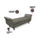 Recamier Olinda Suede Grafite 160 cm Pés Torneados Tabaco - D'Rossi