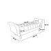 Recamier Olinda Suede Grafite 160 cm Pés Torneados Tabaco - D'Rossi