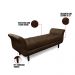 Recamier Olinda Suede Marrom 160 cm Pés Torneados Tabaco - D'Rossi