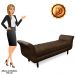 Recamier Olinda Suede Marrom 160 cm Pés Torneados Tabaco - D'Rossi