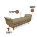 Recamier Olinda Suede Marrom Rato 160 cm Pés Chanfrado Castanhos - D'Rossi