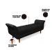 Recamier Olinda Suede Preto 160 cm Pés Chanfrado Castanhos - D'Rossi