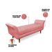 Recamier Olinda Suede Rosê 160 cm Pés Chanfrado Castanhos - D'Rossi