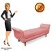 Recamier Olinda Suede Rosê 160 cm Pés Chanfrado Castanhos - D'Rossi