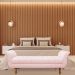 Recamier Olinda Suede Rosa Bebê 160 cm Pés Chanfrado Castanhos - D'Rossi