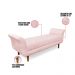 Recamier Olinda Suede Rosa Bebê 160 cm Pés Chanfrado Castanhos - D'Rossi