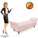 Recamier Olinda Suede Rosa Bebê 160 cm Pés Chanfrado Castanhos - D'Rossi