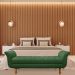 Recamier Olinda Suede Verde 160 cm Pés Chanfrado Castanhos - D'Rossi