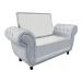 Recamier com Baú Grécia 195 cm Namoradeira Calçadeira Suede Cinza D'Rossi