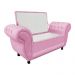 Recamier com Baú Grécia 195 cm Namoradeira Calçadeira Suede Rosa Bebê D'Rossi